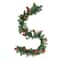 6ft. Unlit Red & Gold Ball Ornaments with Bows Artificial Garland